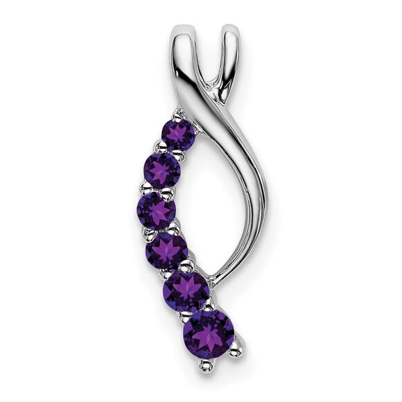 Kazi Luxury 14k White Gold Amethyst Journey Chain Slide